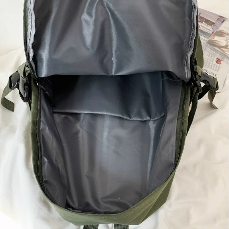 

School Bag Women Large Capacity Backpack Nylon Student College Book Bag Men Casual Fashion Simple Travel Rucksack Harajuku Retro