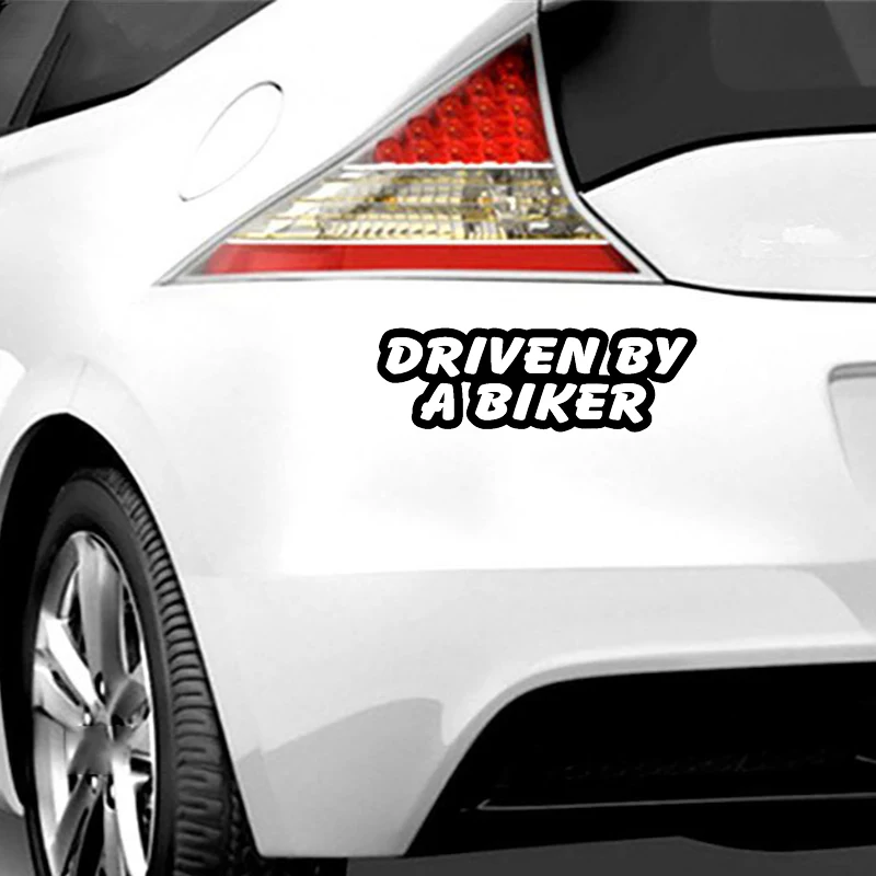 DRIVEN BY A BIKER Funny Novelty Car Van Window Bumper Vinyl Sticker Decal | Автомобили и мотоциклы