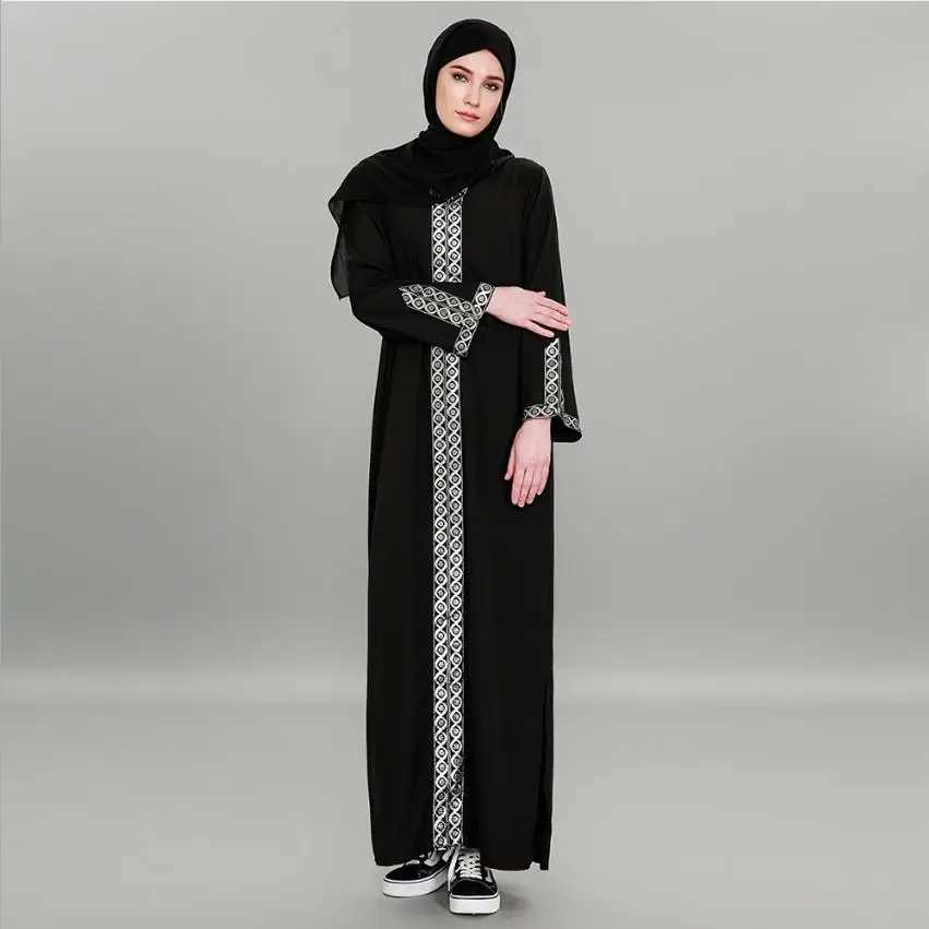 Модная мусульманская вышивка с капюшоном для взрослых, яркое платье, Турция, Ближний Восток, исламский кардиган, платье, Рамадан wj867
