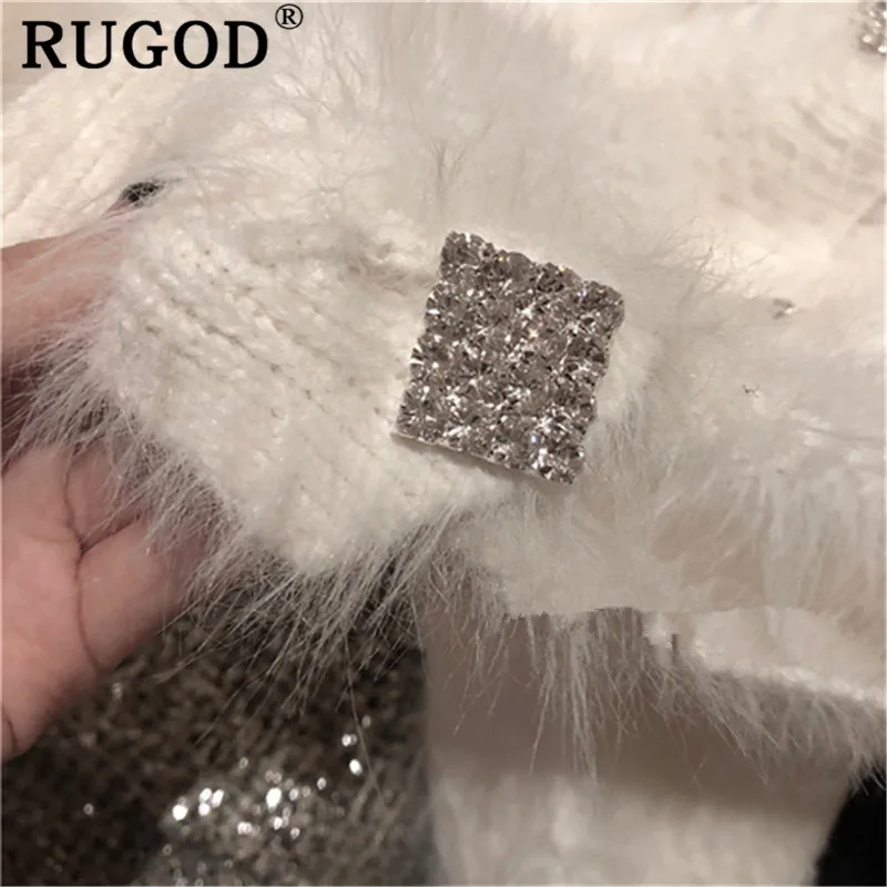 RUGOD элегантный кашемировый корейский женский свитер однобортный длинный рукав