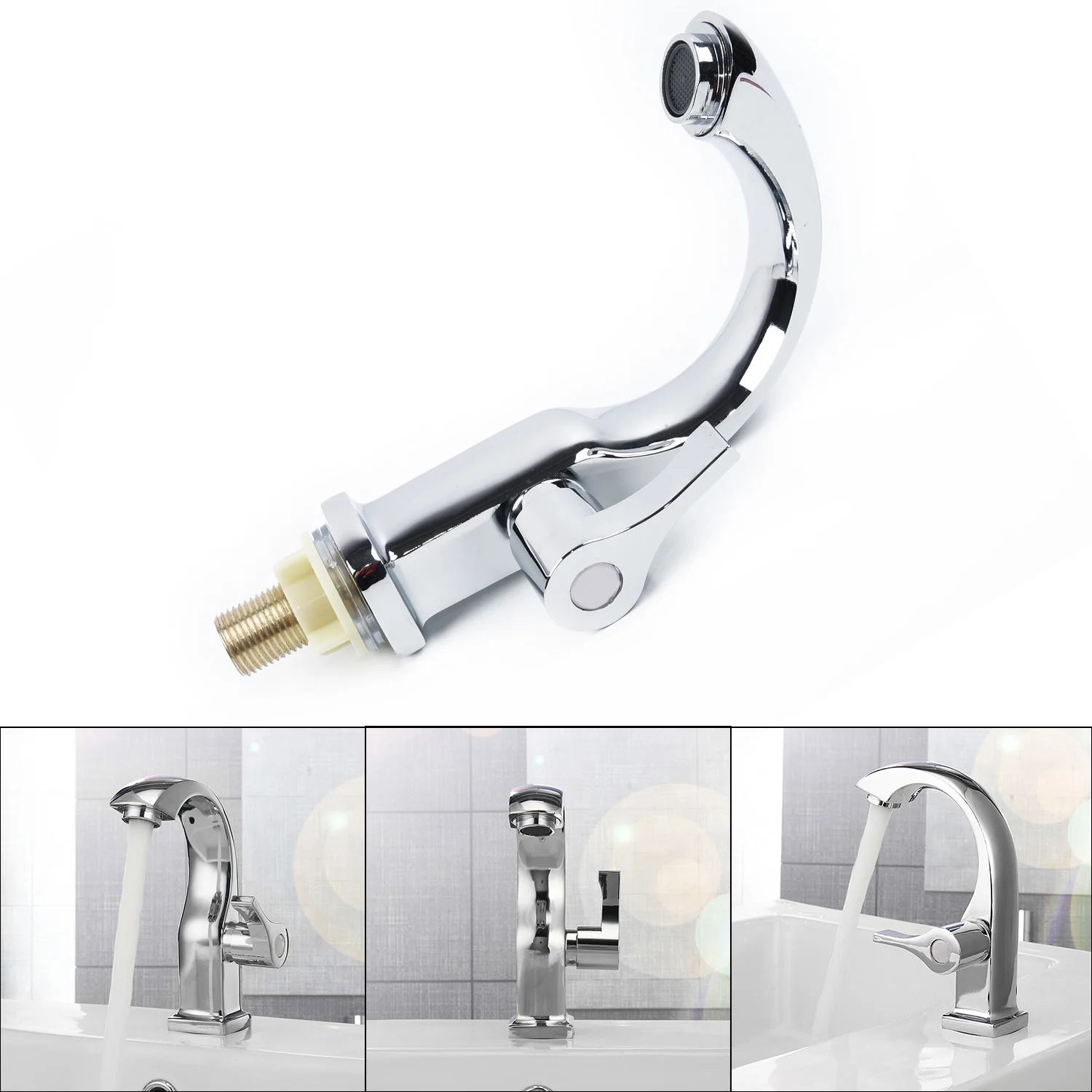 

Chrome Bathroom Faucet Basin Copper Tap Single Handle Spout Sink Bath Cold Water Faucet Kitchen Faucet Bathroom Accessories