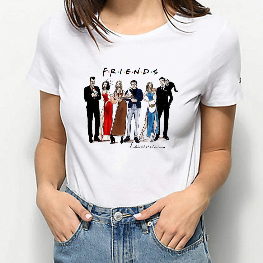 

Friends Series Women T Shirts Very beautiful Clothes Printed T-shirt Cartoon Oversize Style Streetwear Top Graphic Tee