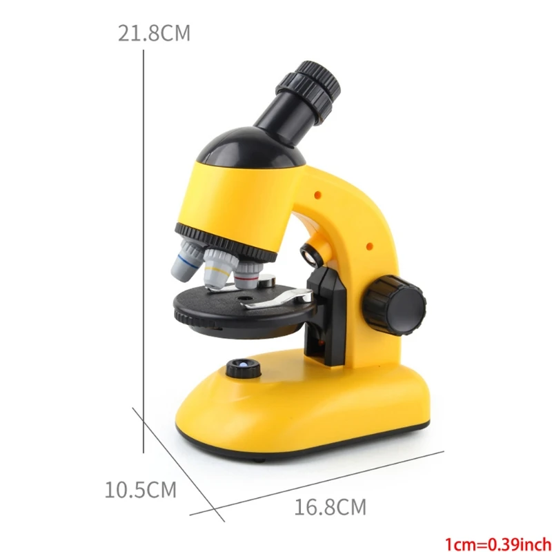 

Children Biological Microscope Kit LED 100X-400X-1200X Home School Science Toy