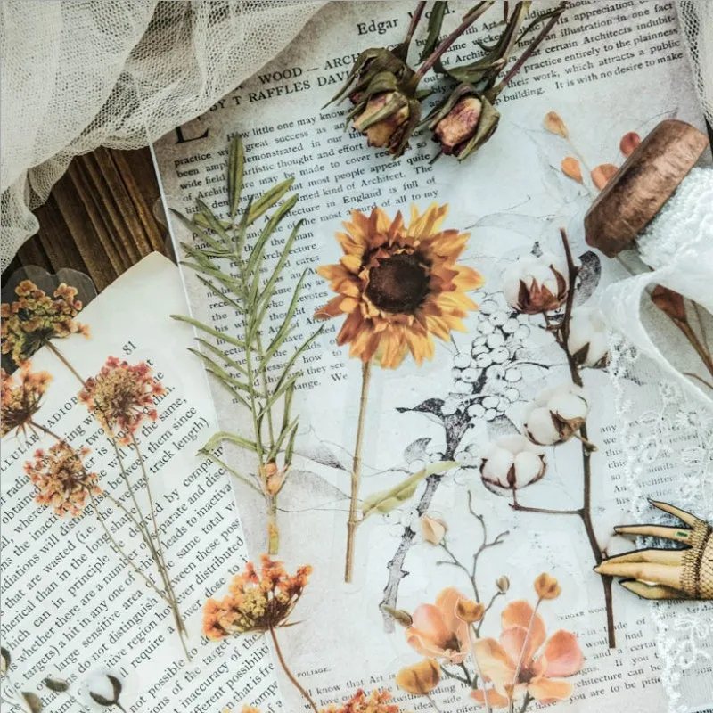 

10pcs/pack Retro Weekend Flowers Deco Stickers Scrapbooking Styling Bullet Journal Toy Deco Album DIY Stationery Stickers