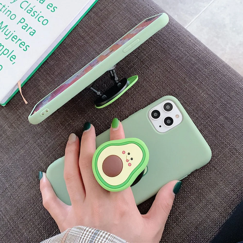 3D Cute Fruit Avocado Soft Silicone Phone Case For iphone 11 XR XS Pro Max 6s 7 8 plus 12 13 Pro Max  Holder Cover Luxury Coque