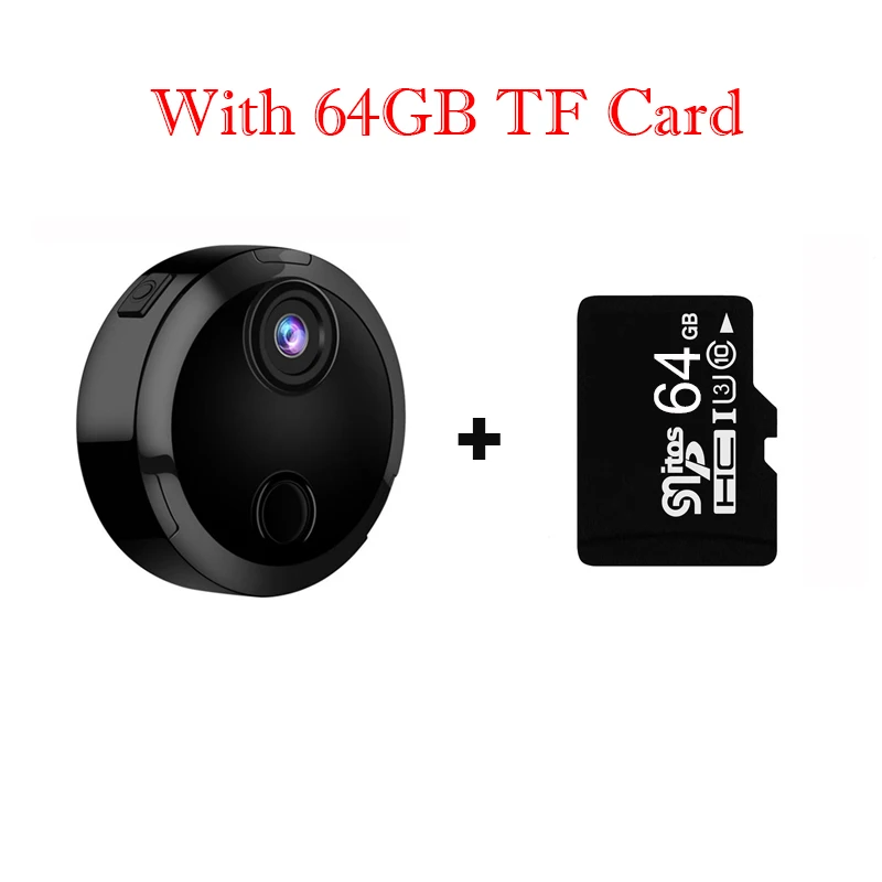 WiFi мини камера для тела микро камера gizli Espion маленькая камера ночного видения HD 1080P видео Голосовая мини-камера - Цвет: With 64G TF Card