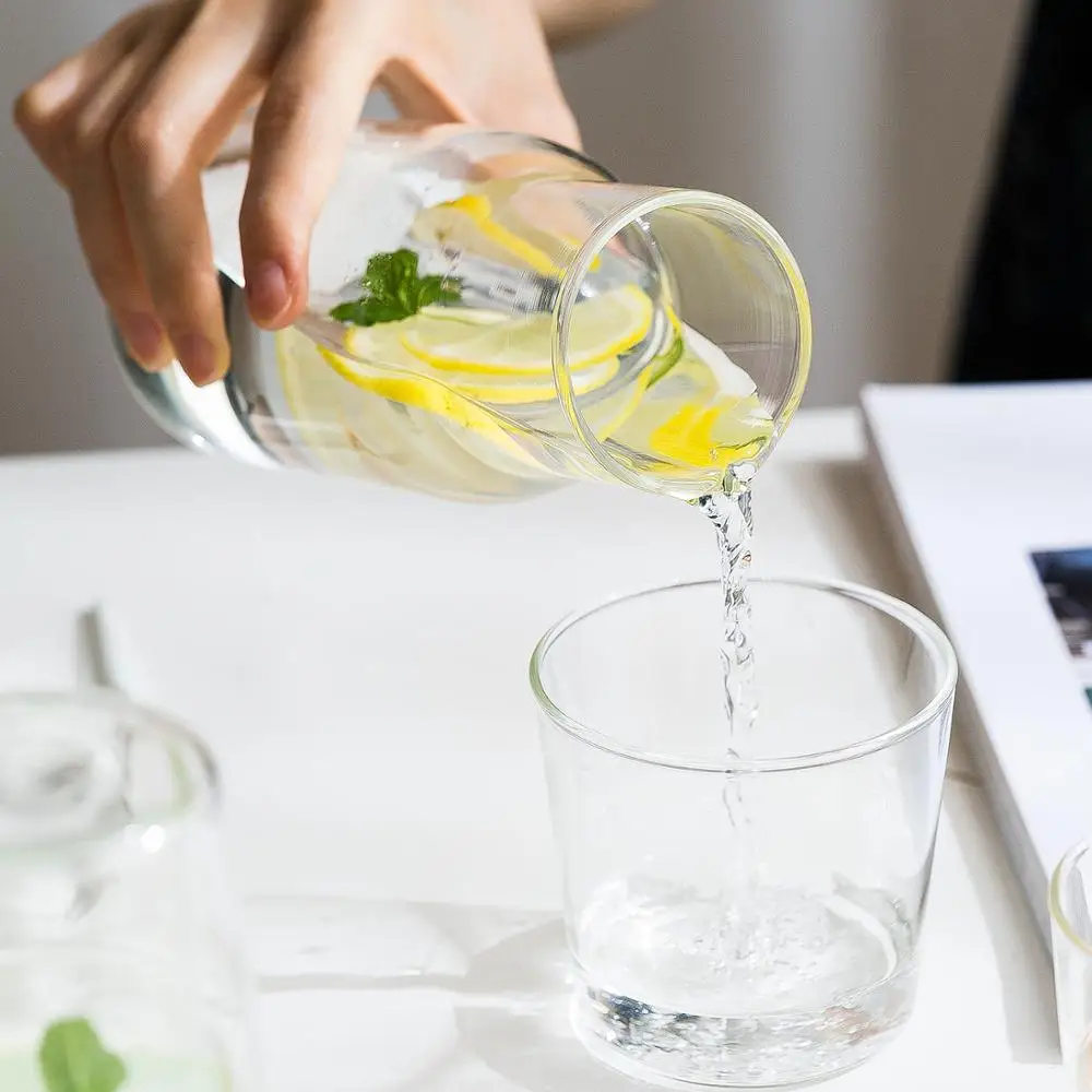 Transparent Water Carafe With Tumbler Glass Cup Sets Bedside Pitcher High Temperature Resistance Bottle Drinkware Supplies | Дом и сад