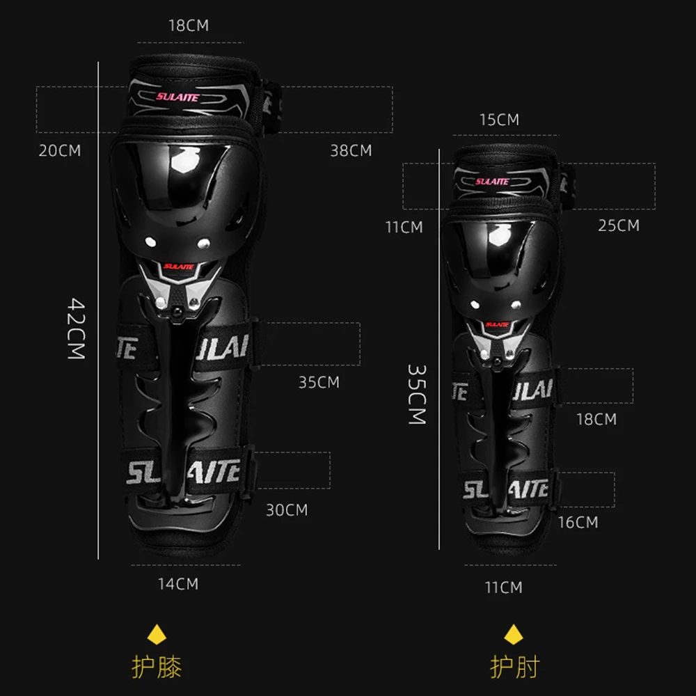 Black Motorcycle Knee Pads Moto Elbow Set Motorbike Kneepad Riding Motocross MX Protector Suit Racing Guards Gear | Автомобили и