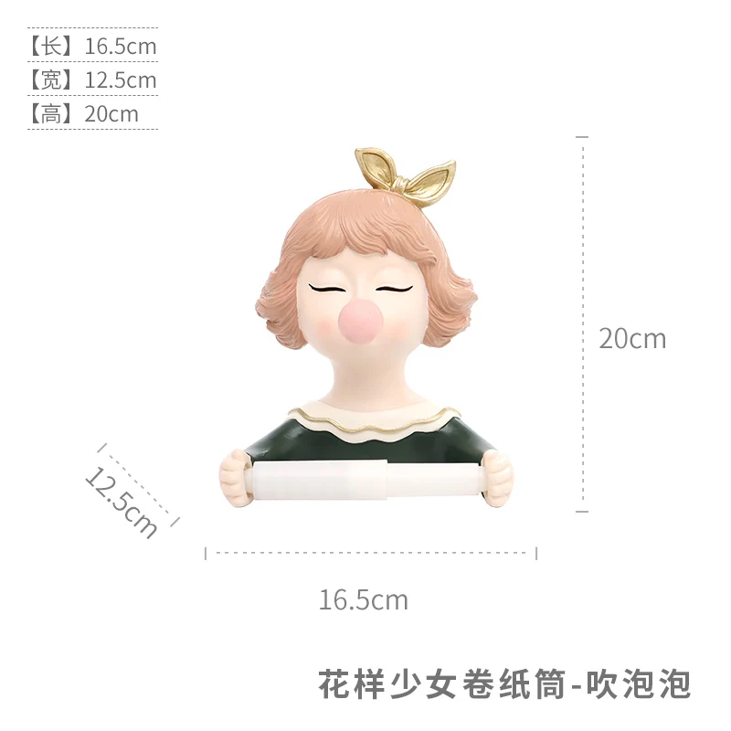 

Hanging Resin Tissue Box Modern Ornaments Cute Luxury Girl Tissue Boxes Toilet Roll Holder Boite A Mouchoir Home Decor DG50TB