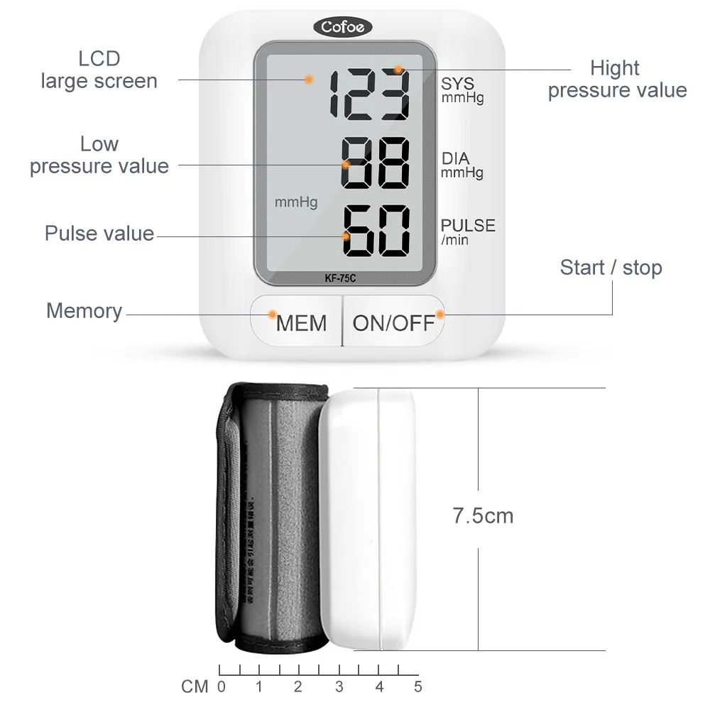 Cofoe наручные измеритель артериального давления цифровой автоматический