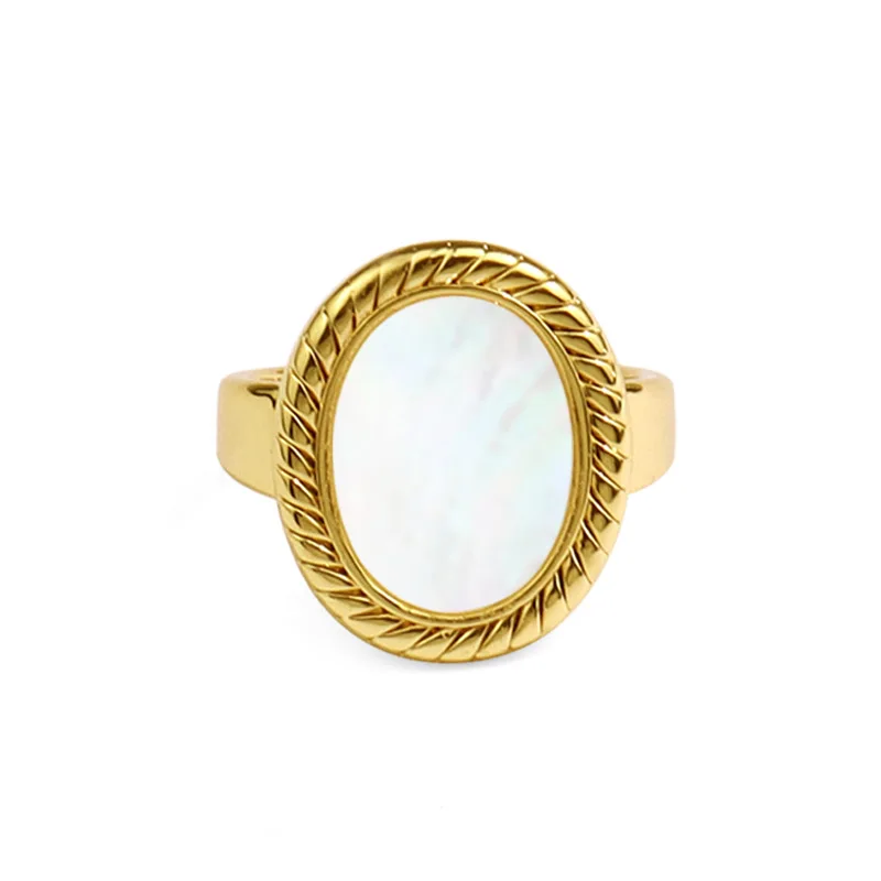 

Ins Minimalist Shell Stone Gold 925 Sterling Silver Rings For Women Creative Fine Jewelry Open Ring Student Female Gift
