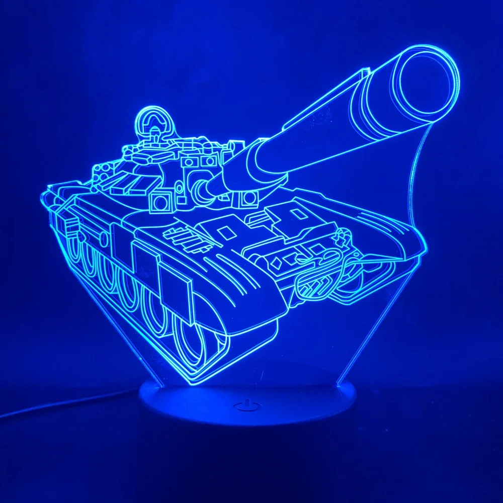 3D лампа остынет танки хороший подарок для мальчиков питание от аккумулятора