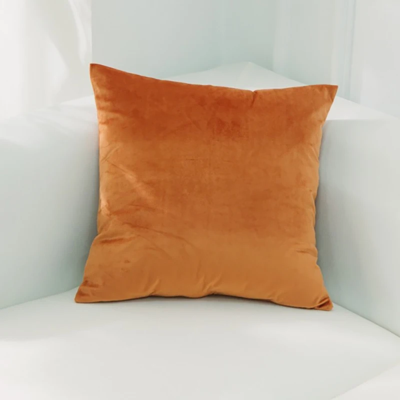 09 Nordic Style Velvet Pillowcase Simple Solid Throw Cushion Covers Square Pillow Cover for Bedroom Sofa Living Room Decoration - Цвет: 09