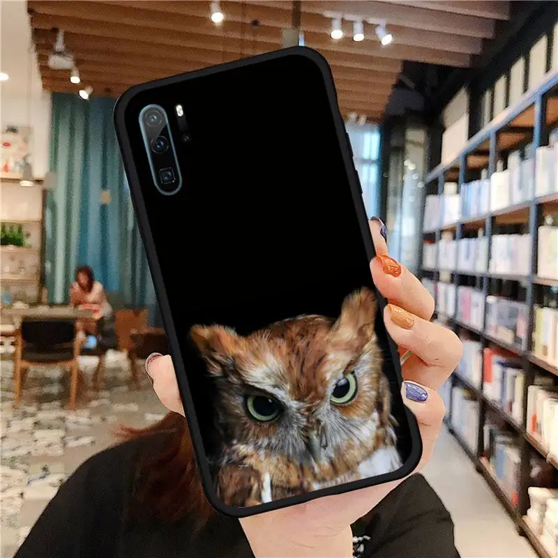 

Owl night animal birds funny Phone Cases For Huawei honor Mate P 9 10 20 30 40 Pro 10i 7 8 a x Lite nova 5t Soft silicone funda