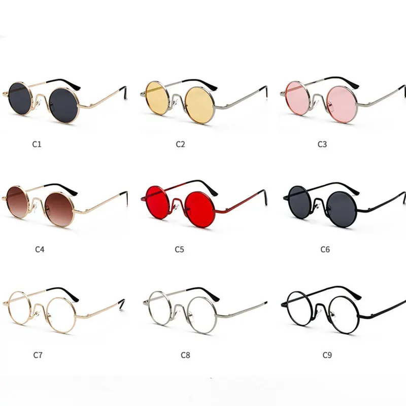 

Small Vintage Steampunk Red Sunglasses Men Round Punk Luxury Brand 2020 Sun Glasses Women Goggles Men Gothic Style Shades UV400