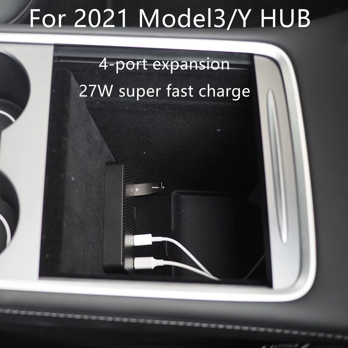 Для 2021 Tesla Model3 / Y концентратор модель 3 Аксессуары Разветвитель USB хаб док станция