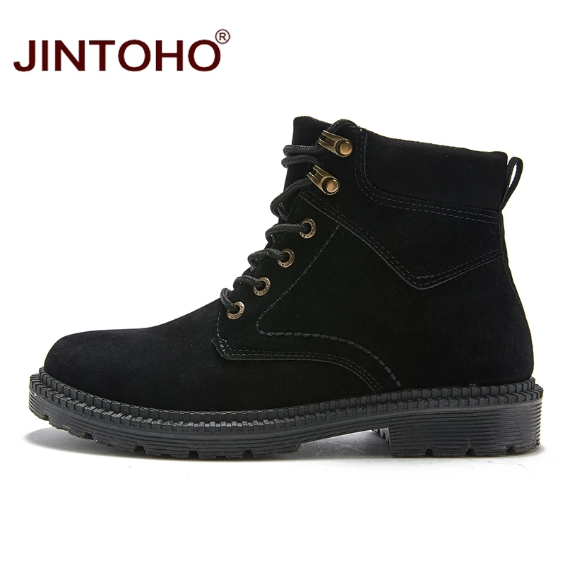 JINTOHO/недорогие мужские зимние ботинки; модные мужские Ботильоны; Брендовые мужские кожаные ботинки; Рабочая и безопасная обувь; Повседневная зимняя обувь