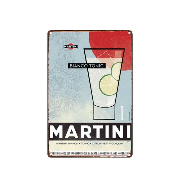 Martini Metal sign painting Poster Tin Sign Bar home wall Decoration art | Дом и сад