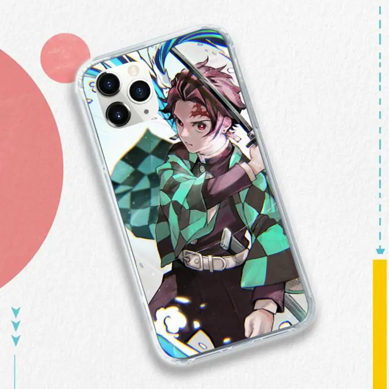 

Anime Demon Slayer Kimetsu no Yaiba Phone Case Transparent soft For iphone 5 5s 5c se 6 6s 7 8 11 12 plus mini x xs xr pro max