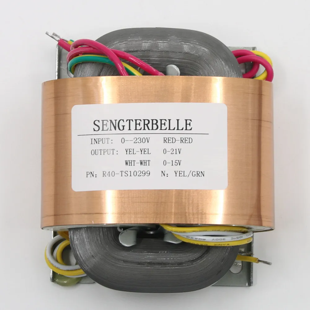 R40-TS10299 50W R сердечника трансформатор из чистой меди Выход 21V + 15V аудио-усилитель Мощность трансформатор R40-TS10299 50W R сердечника трансформатор из чистой меди Выход 21V + 15V аудио-усилитель Мощность трансформатор