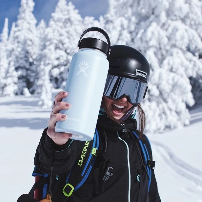 

32OZ/40OZ Fashion One Cup With Two lids Vacuum Insulated Thermos Bottle Stainless Steel Wide Mouth Outdoors Sports Water Bottle