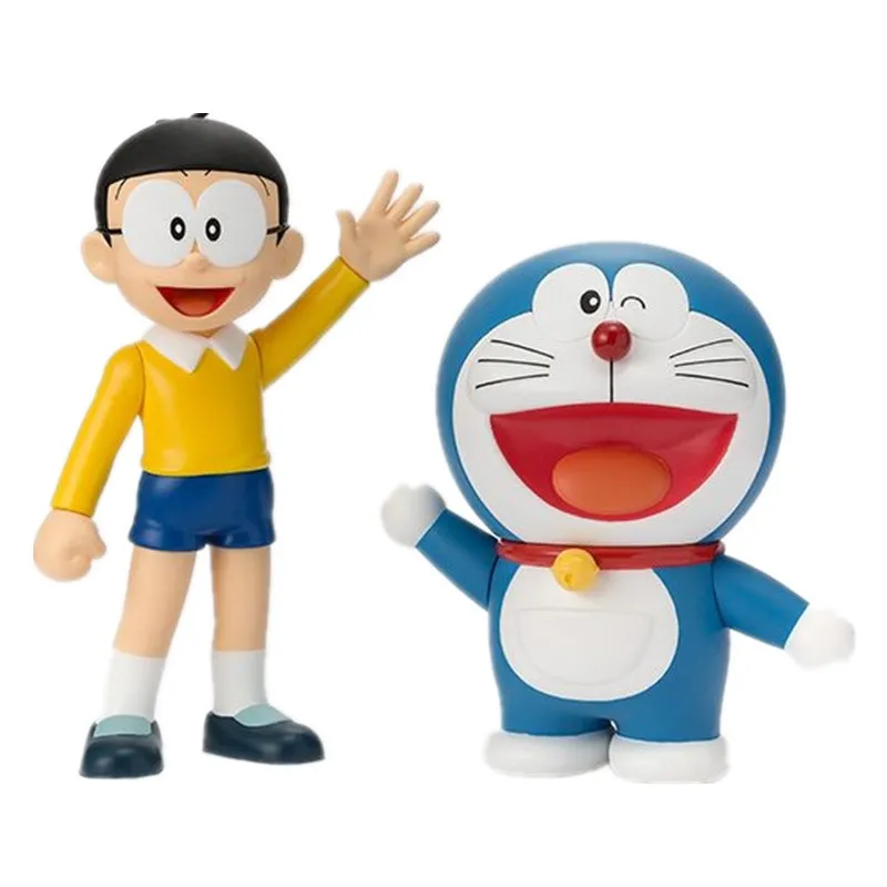 

2 Pcs/Set Cartoon Doraemon Nobita Nobi Birthday Gift Decoration Q Version PVC Action Figure Collectible Model Toy 12CM X2611