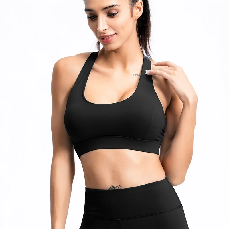 

Women Racerback Sports Bras High Impact Yoga Bra Padded Removable Workout Sports Bras
