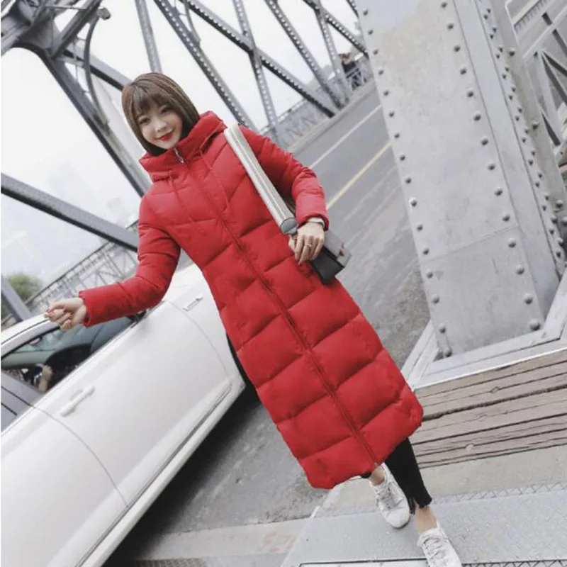 Новинка 2019 года зимнее длинное пальто выше колена однотонная женская одежда из