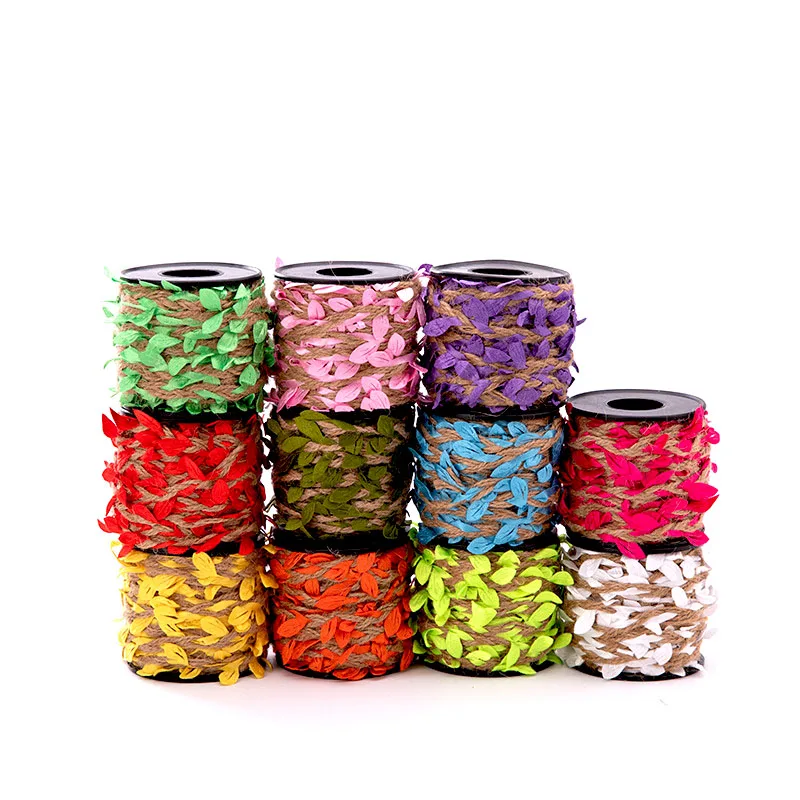 2 м 5 имитация зеленых листьев плетеная пеньковая веревка сделай сам Свадебный