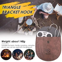 outdoor camping multifunctional riangular hanging pot bracket portable tripod ring stainless barbecue rack picnic ring hook