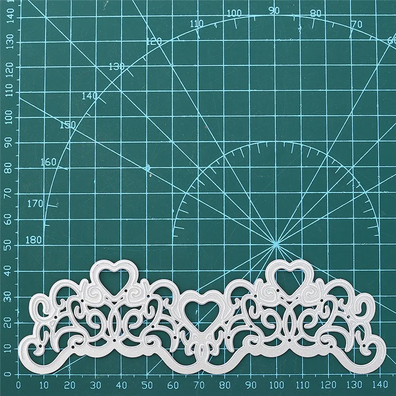 Naifumodo кружева сердце границы металла вырезания трафареты для DIY скрапбукинга