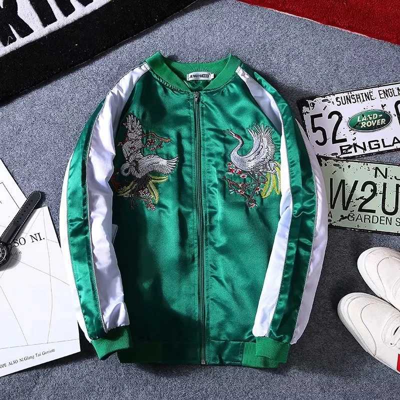 

Chinese Style Crane Jacket New Pilot Jacket Men and Women Casual Section Autumn Embroidery Handsome Baseball Uniform Trendy
