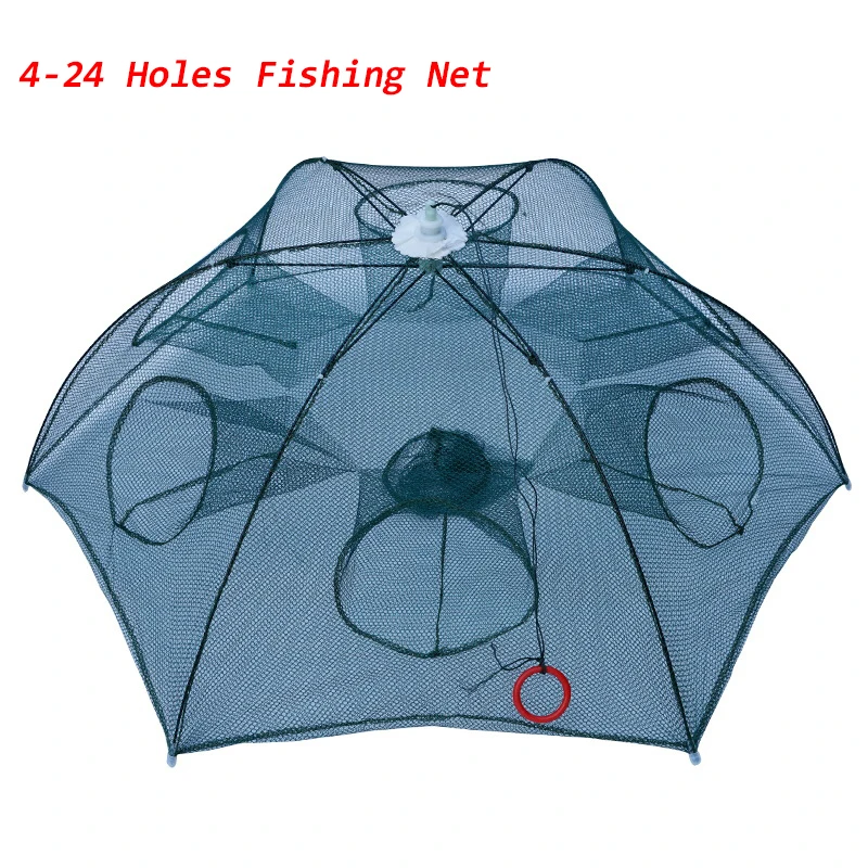 Автоматическая сетчатая рыболовная сеть с 4 24 отверстиями ловушка для рыбы