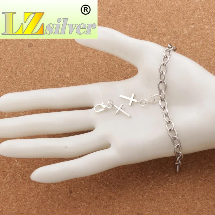 Cylindrical Cross Charm Beads Clasp European Lobster Trigger Clip On 8x30.1mm 150PCS Zinc Alloy Small C429