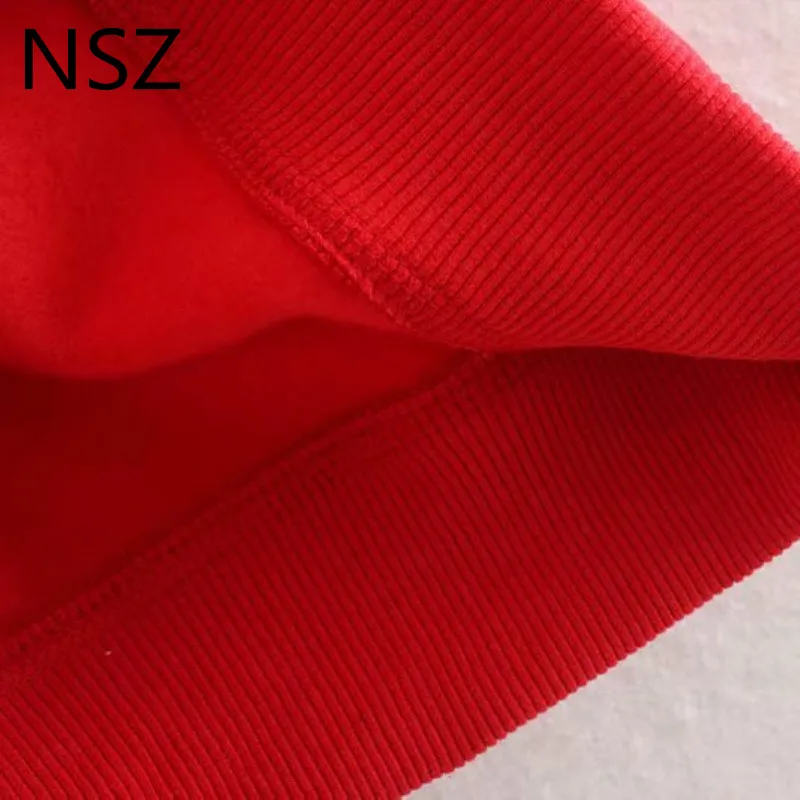 NSZ женские белые Негабаритных Толстовки Кофты мультфильм печатных флис с длинным