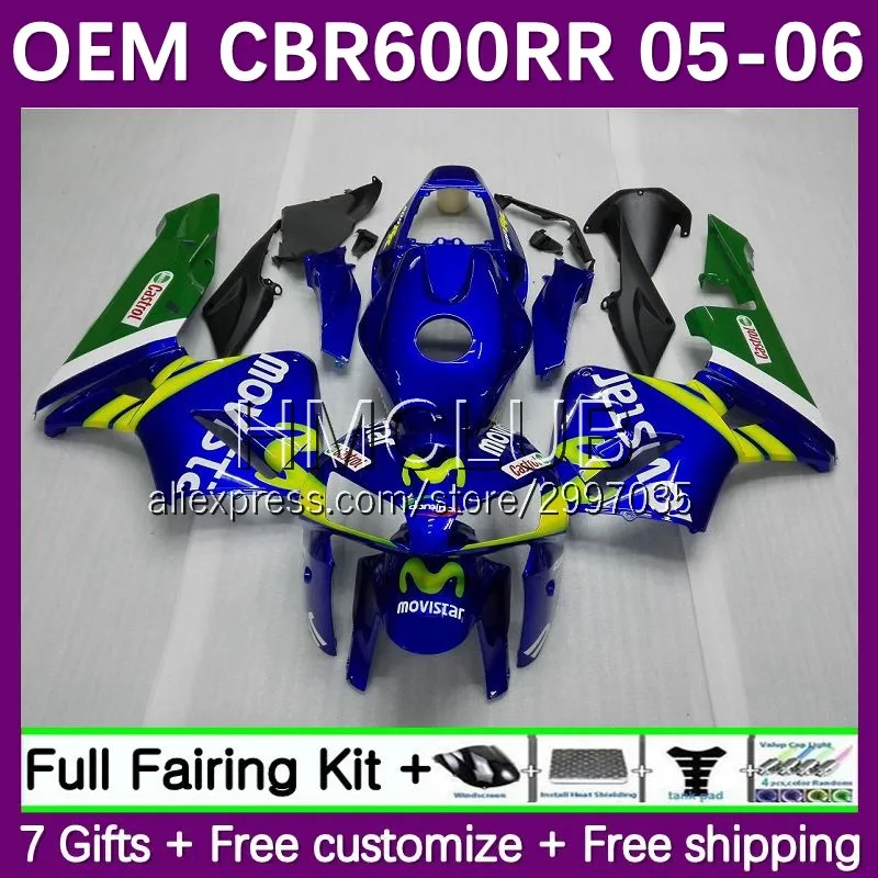 Корпус инжектора для HONDA CBR600RR CBR 600CC 600RR 2005 2006 Movistar Blue 4No.10 CBR600F5 CBR600 600 RR CC F5 05 06 OEM