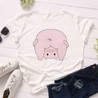 Женские футболки LUSLOS, новые летние футболки с коротким рукавом и принтом розовой свиньи, милые футболки из полиэстера, футболки с графическим рисунком для девочек, женские Топы И Футболки