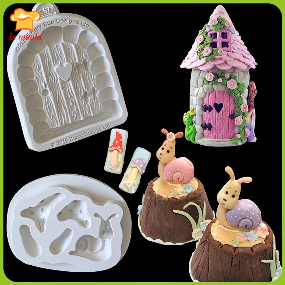 Фея Улитка грибной домик для дверей и окон из Fondant силиконовые формы торта