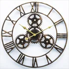 Европейские домашние часы в стиле ретро, металлические железные настенные часы с римскими механизмами для гостиной, простые настенные часы