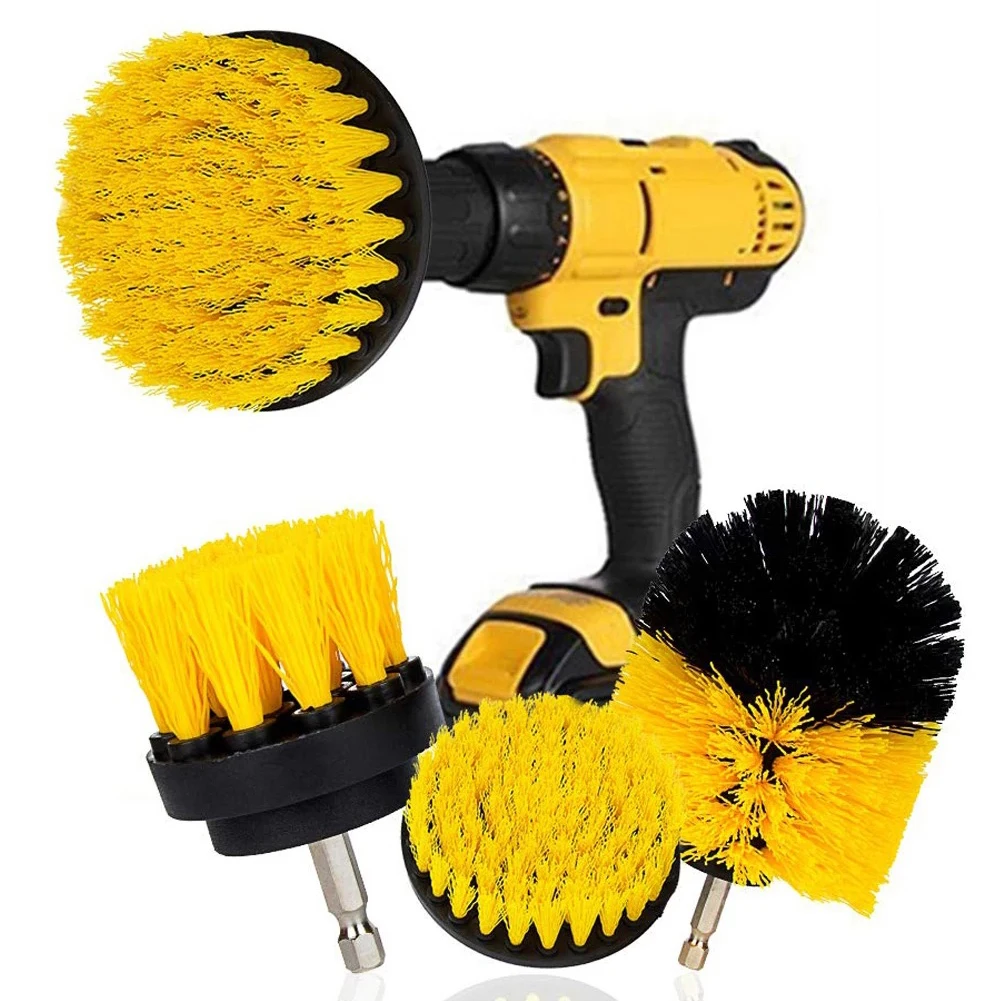 

3Pcs Drill Brush Attachment Set for Cleaning Leather and Upholstery Sofa Wooden Furniture Car Bathroom Auto Wheel Cleaning