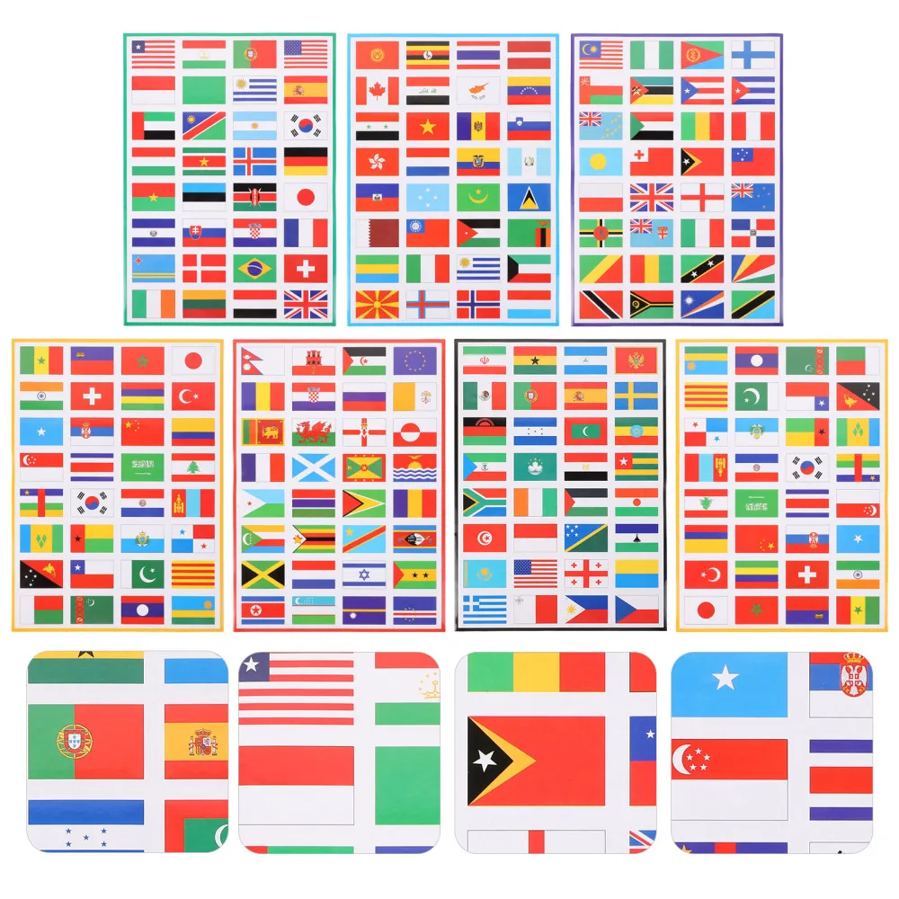 

7 Sheets of Flag Stickers Body Decals Stickers for (Mixed Styles)