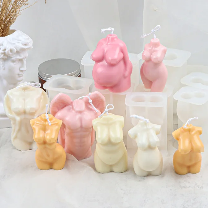 

Красивая силиконовая форма в виде человеческого тела для свечей, сделай сам, изготовление свечей в виде ангела для беременных, форма для мыл...