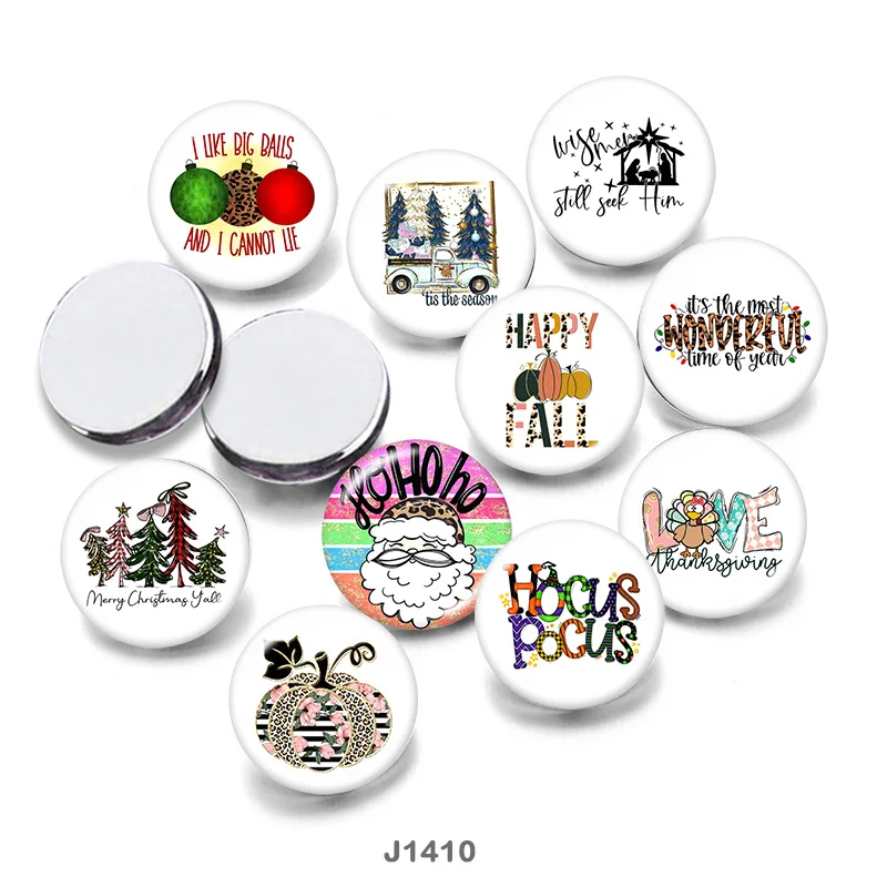 

Christmas 12mm/18mm/20mm/25mm/30mm Round glass cabochon flat back Making findings J1410