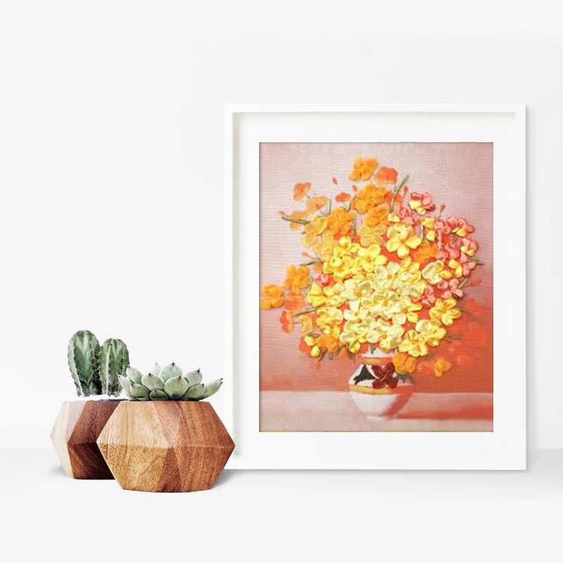 Шелковая вышитая лента 3D атласный Набор для вышивки крестиком холст живопись