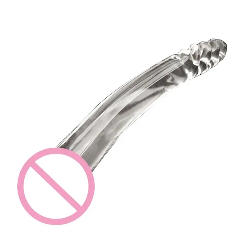 Crystal Glass Pleasure Wand Dildo Penis Smooth Glider Curved brocade box packaging |