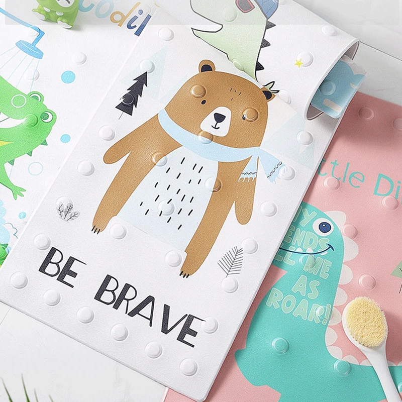 Мультяшный нескользящий напольный коврик для ванной комнаты ног на присоске