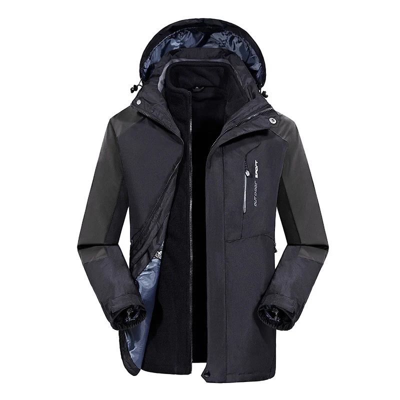 Мужская походная куртка женская зимняя 2 в 1 флисовая водонепроницаемая