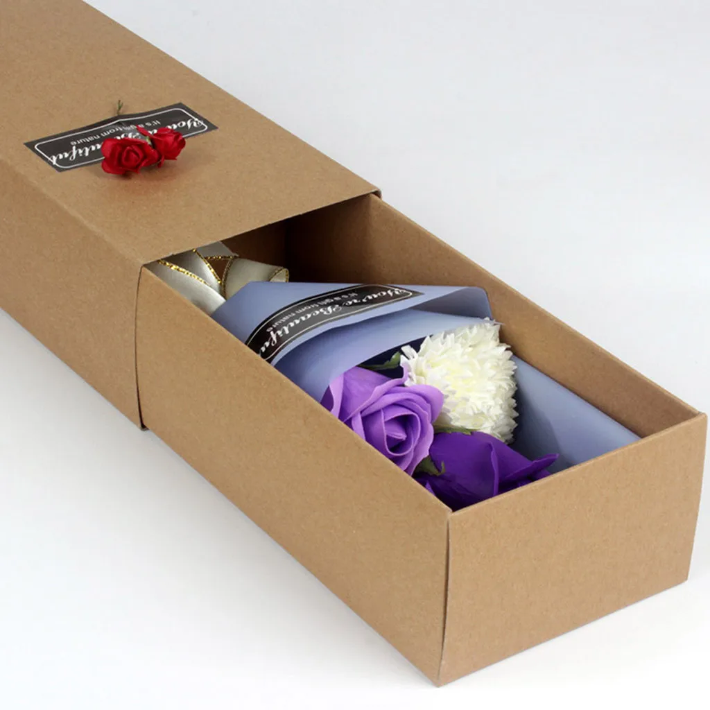 Романтическое искусственное мыло в форме гвоздики Цветочная коробка