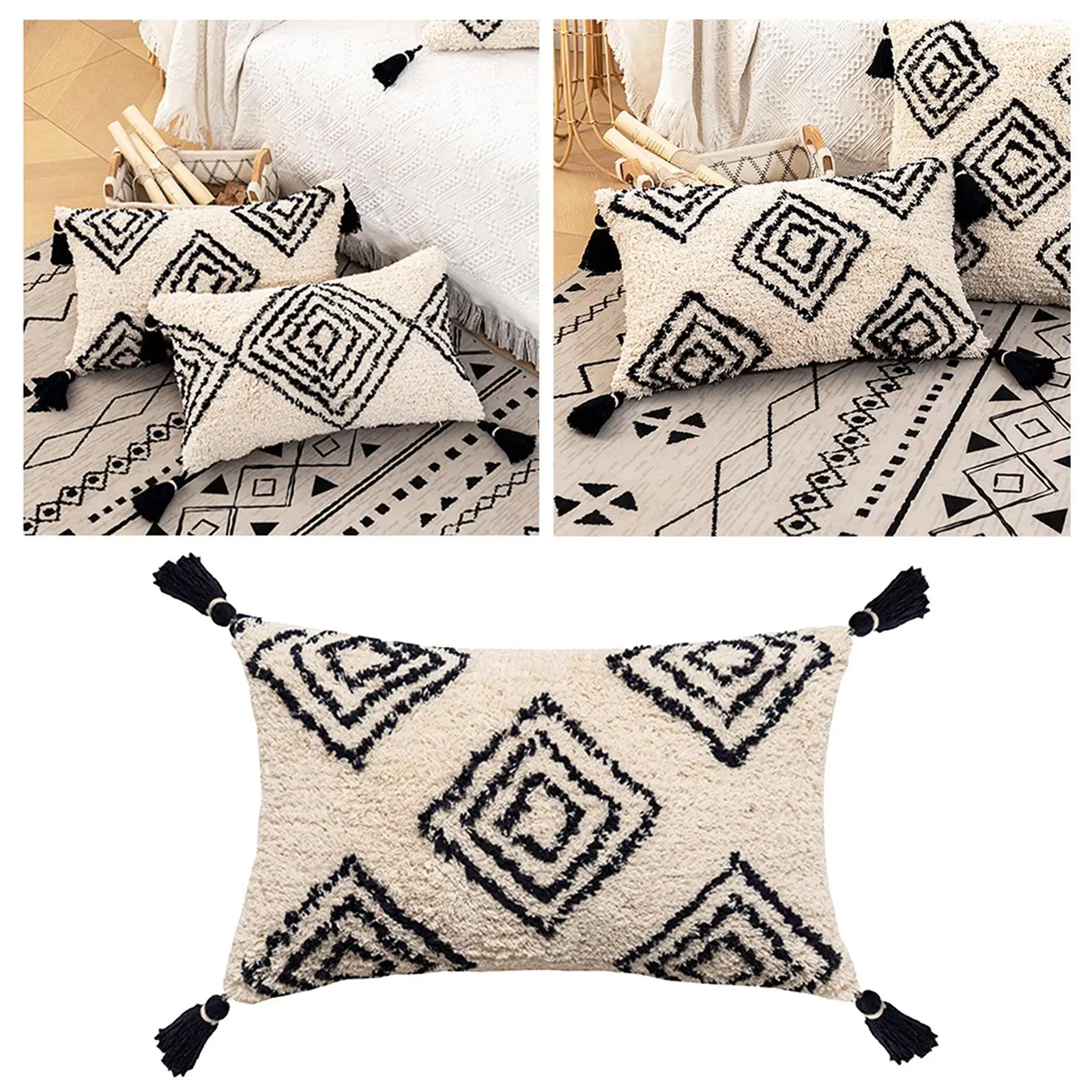 

Boho Throw Pillow Covers Woven Decorative Soft Pillowcases for Living Room Home Hotel Bed Couch Sofa