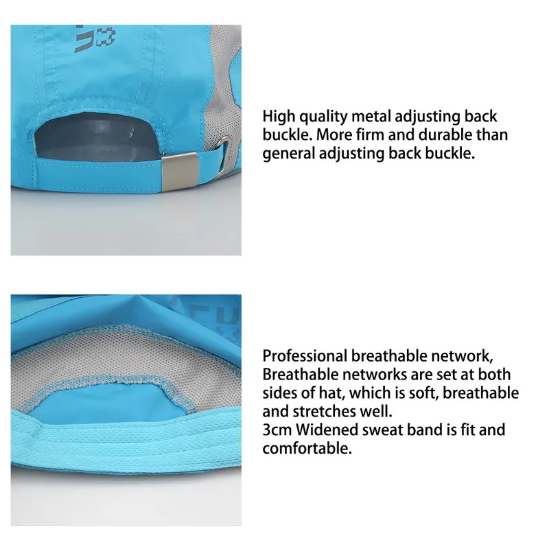 

High Quality Light Blue Baseball Caps For Men Women UV Protection Sun Hats Outdoor Sports Cap Hiking Running Cap Male Female